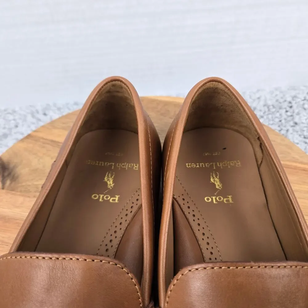 Polo Ralph Lauren Men 10.5D Reynold Brown Casual Full Strap Driving Penny Loafer
